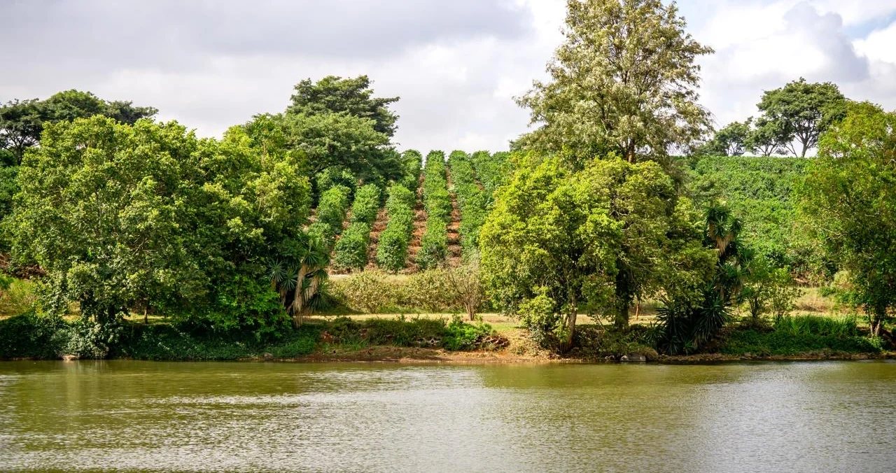 Lake and highland landscape at Fairview, Kenya
